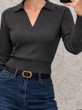 Aritzia - Wilfred - Ginny Polo Sweater - Heather Galaxy